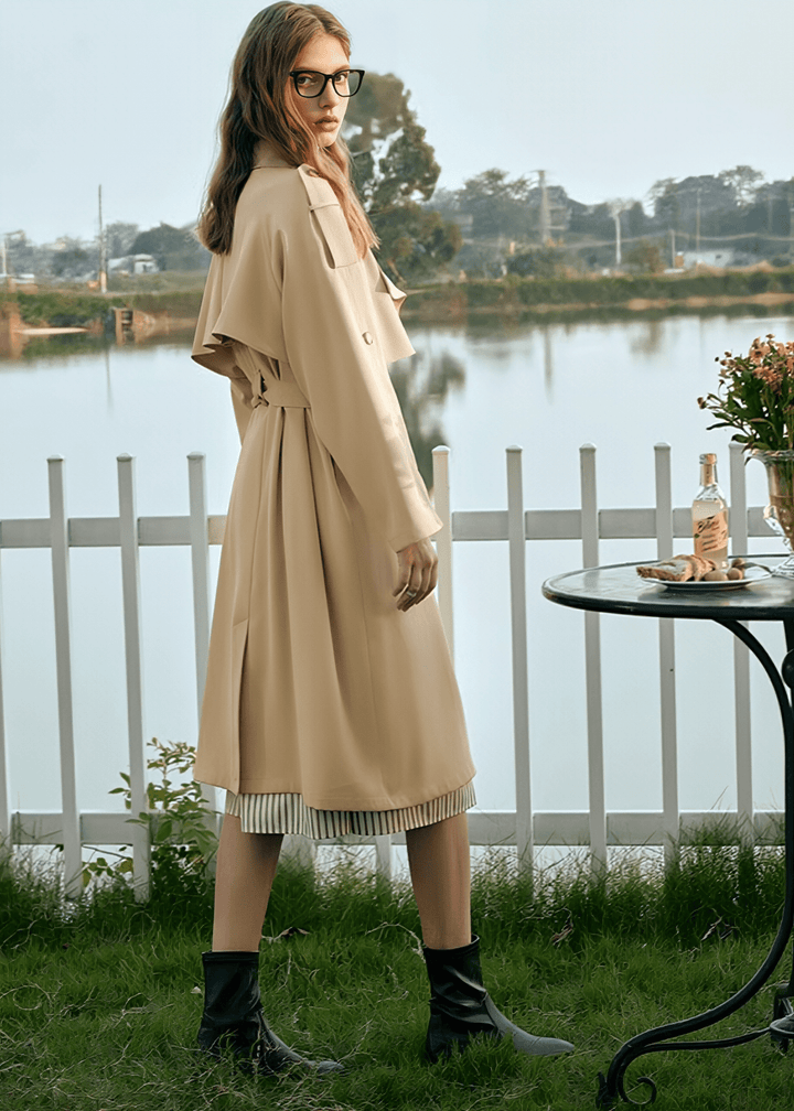 OVERSIZED BELTED TRENCH COAT - Vera Lumina