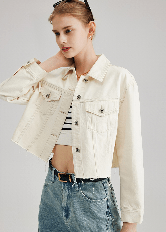 OVERSIZED CROPPED DENIM JACKET - Vera Lumina