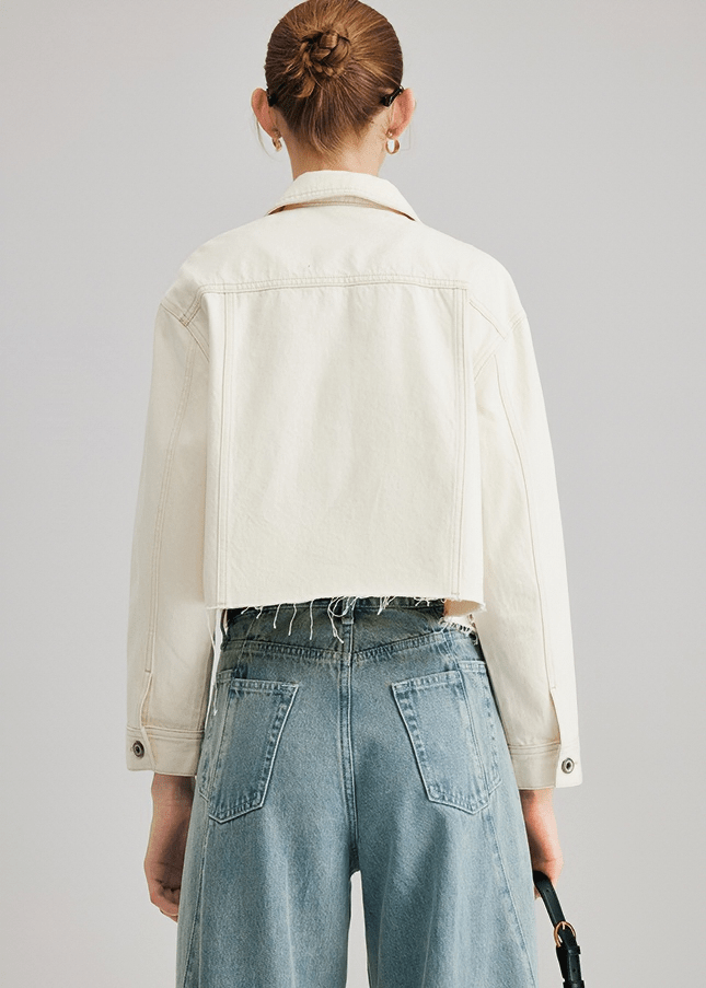 OVERSIZED CROPPED DENIM JACKET - Vera Lumina