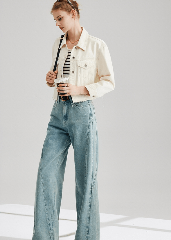 OVERSIZED CROPPED DENIM JACKET - Vera Lumina