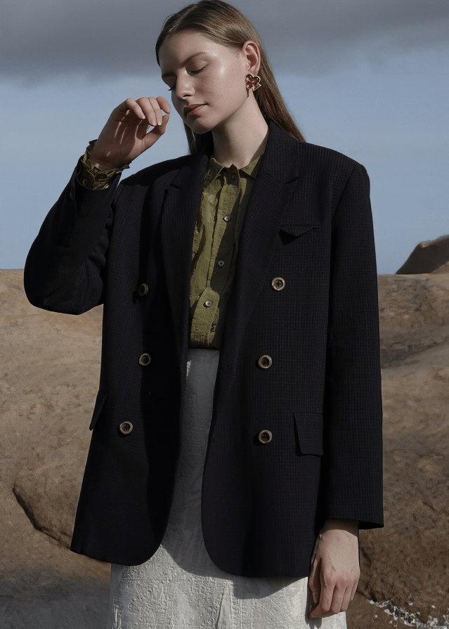 OVERSIZED DOUBLE BREASTED BLAZER JACKET – Vera Lumina