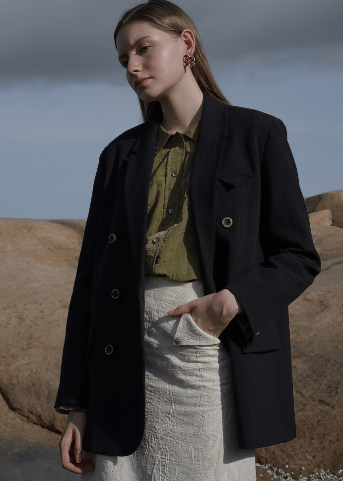 OVERSIZED DOUBLE BREASTED BLAZER JACKET - Vera Lumina