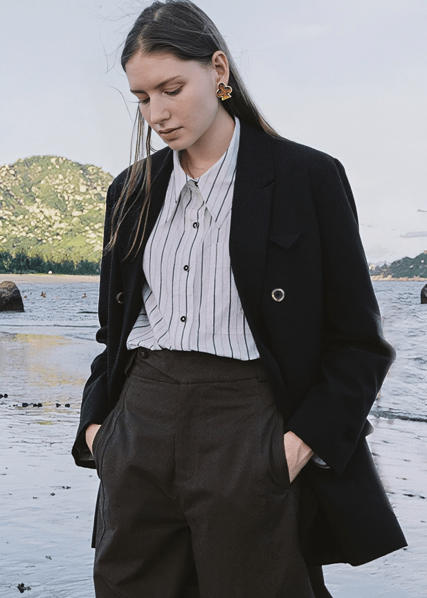 OVERSIZED DOUBLE BREASTED BLAZER JACKET - Vera Lumina