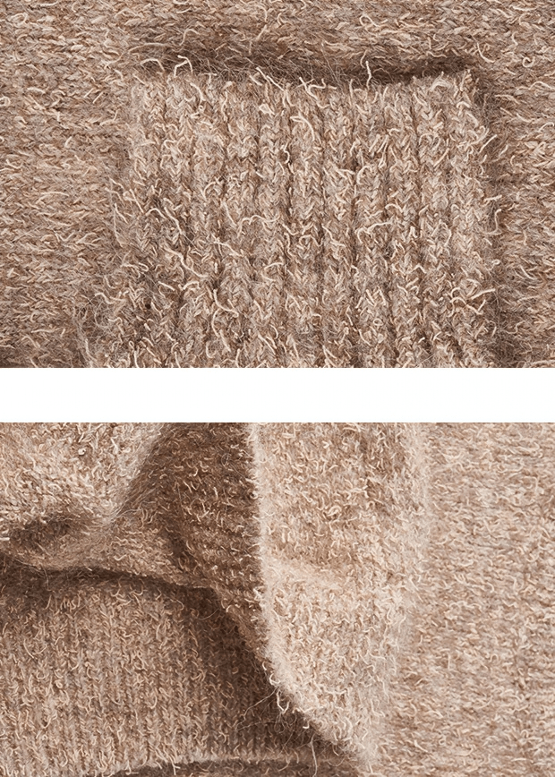 OVERSIZED KNIT CARDIGAN WITH ATTACHED SCARF - Vera Lumina