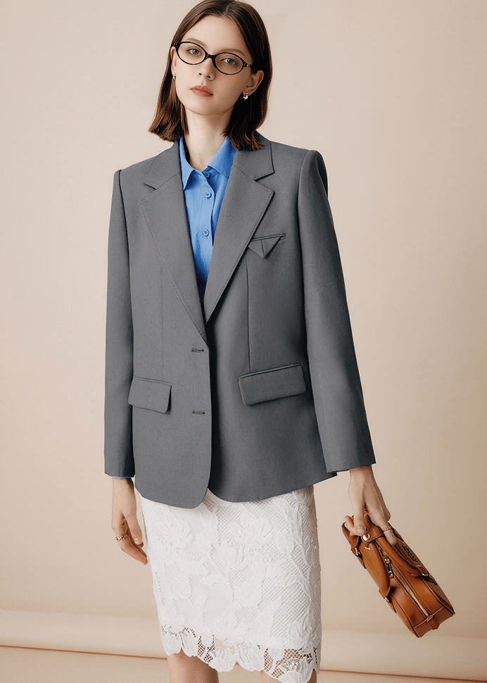 OVERSIZED LAPEL TAILORED JACKET - Vera Lumina