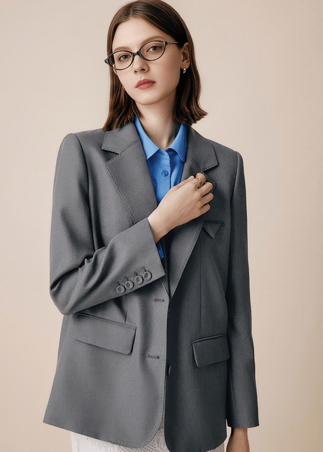 OVERSIZED LAPEL TAILORED JACKET - Vera Lumina