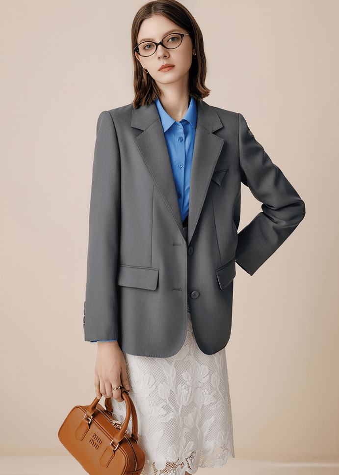 OVERSIZED LAPEL TAILORED JACKET - Vera Lumina