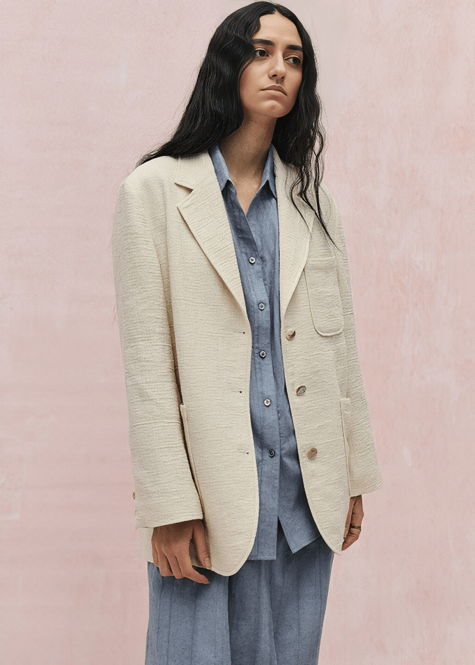 OVERSIZED LINEN BLAZER - Vera Lumina
