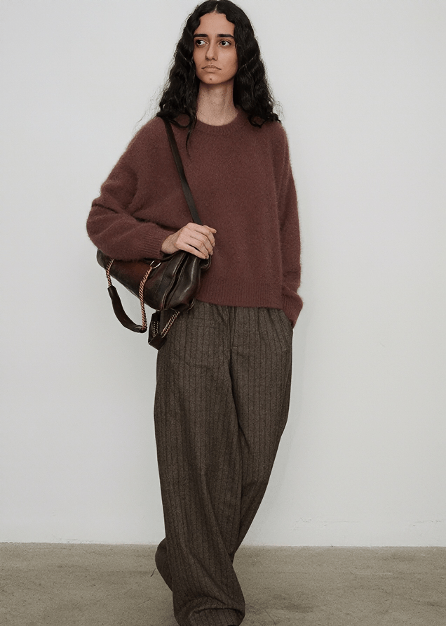 OVERSIZED RIBBED KNIT PULLOVER - Vera Lumina