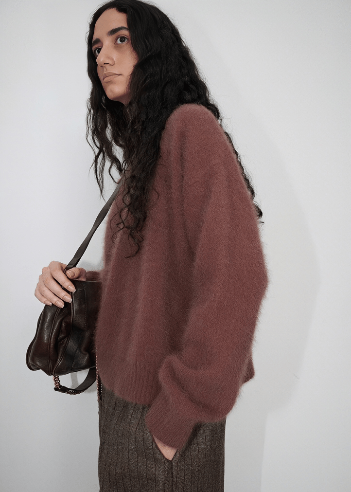 OVERSIZED RIBBED KNIT PULLOVER - Vera Lumina
