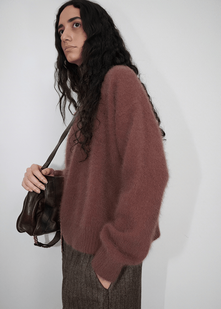 OVERSIZED RIBBED KNIT PULLOVER - Vera Lumina