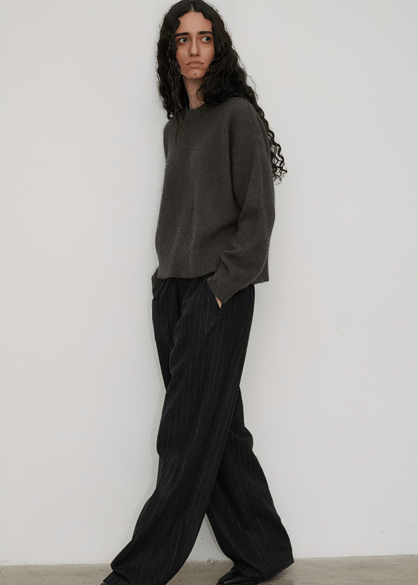 OVERSIZED RIBBED KNIT PULLOVER - Vera Lumina