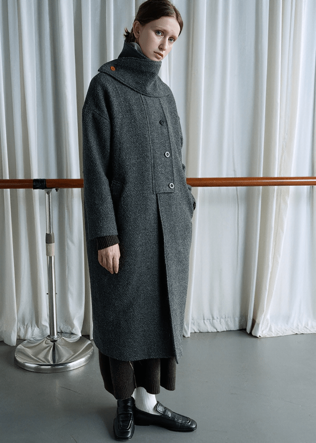 OVERSIZED TEXTURED LONGLINE COAT - Vera Lumina