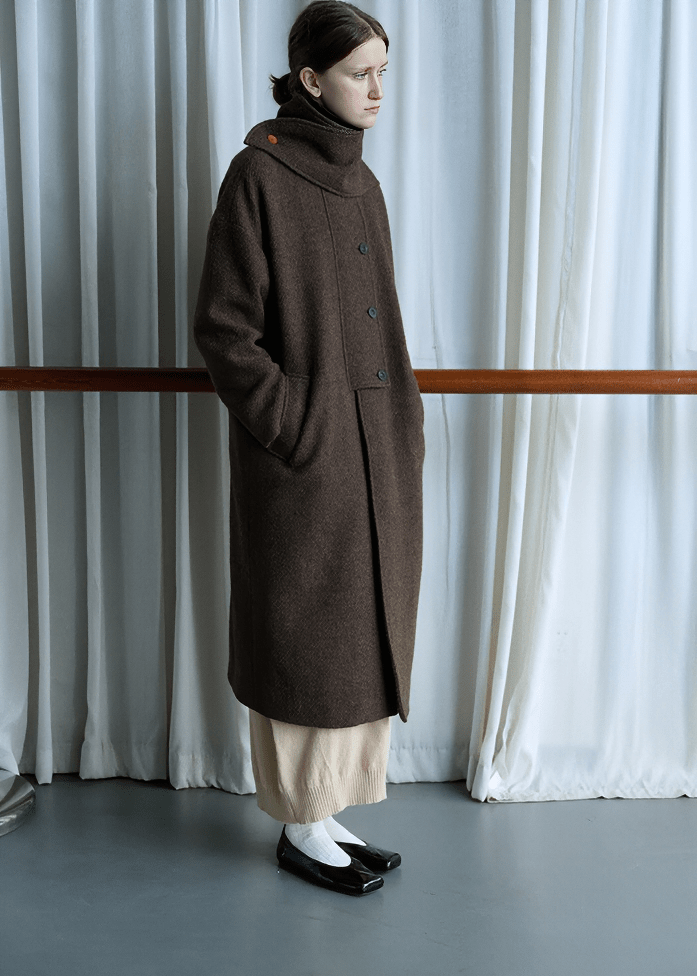 OVERSIZED TEXTURED LONGLINE COAT - Vera Lumina
