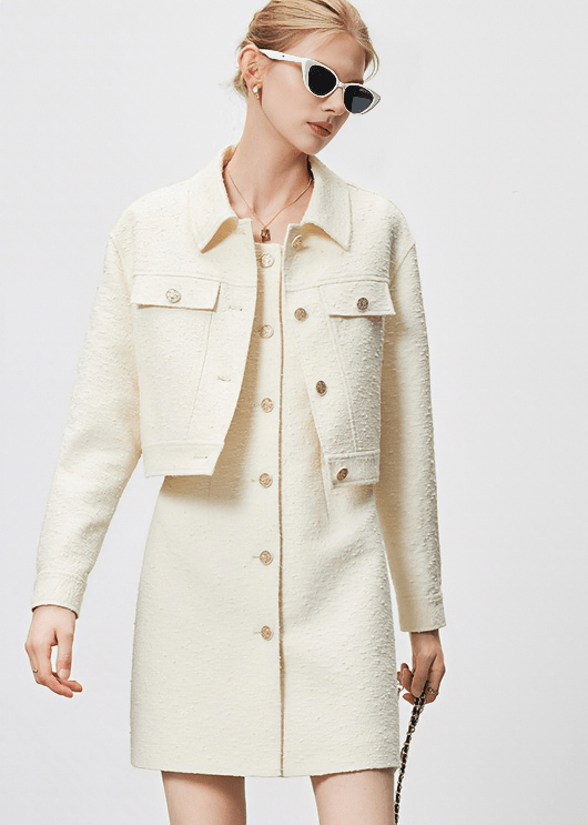 OVERSIZED TWEED UTILITY JACKET - Vera Lumina