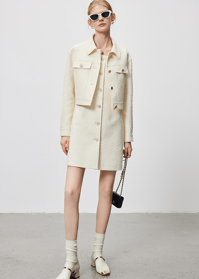OVERSIZED TWEED UTILITY JACKET - Vera Lumina