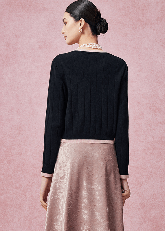 PARISIAN CONTRAST CARDIGAN - Vera Lumina