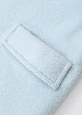 pastel blue contrasting cocoon woolen coat - Vera Lumina
