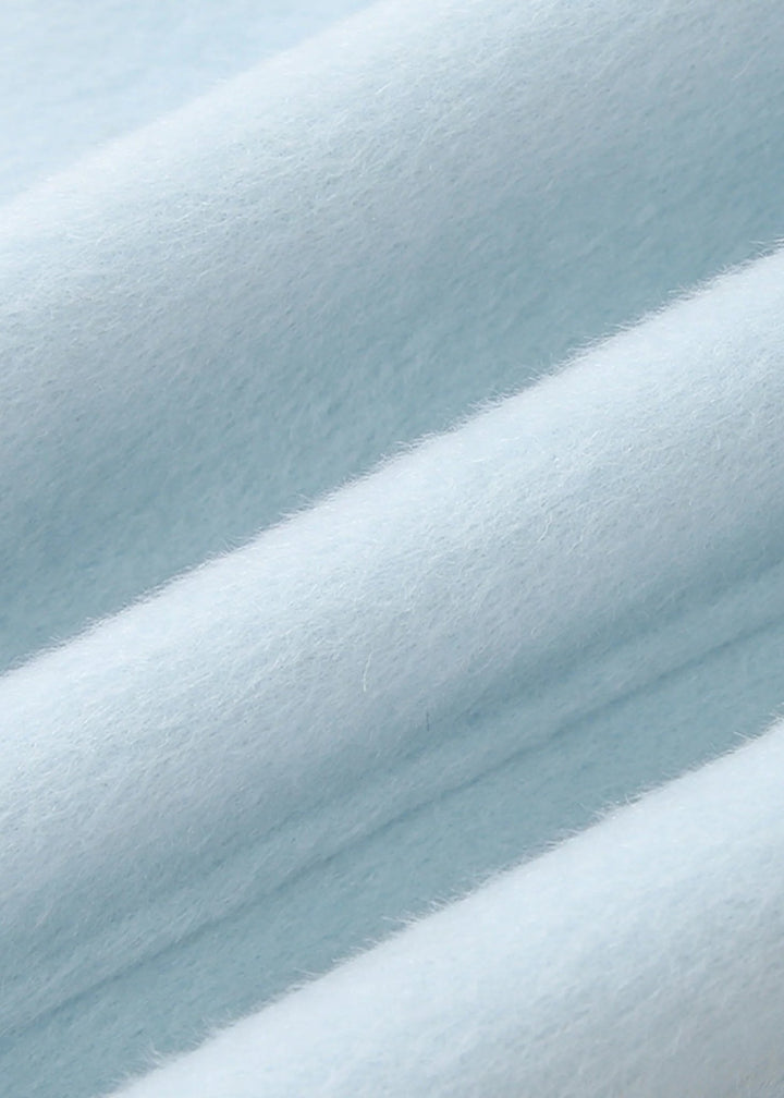 pastel blue contrasting cocoon woolen coat - Vera Lumina