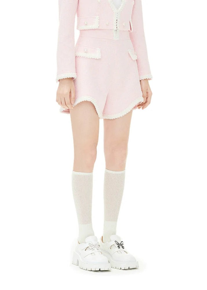 patchwork embroidered shorts skirt - Vera Lumina