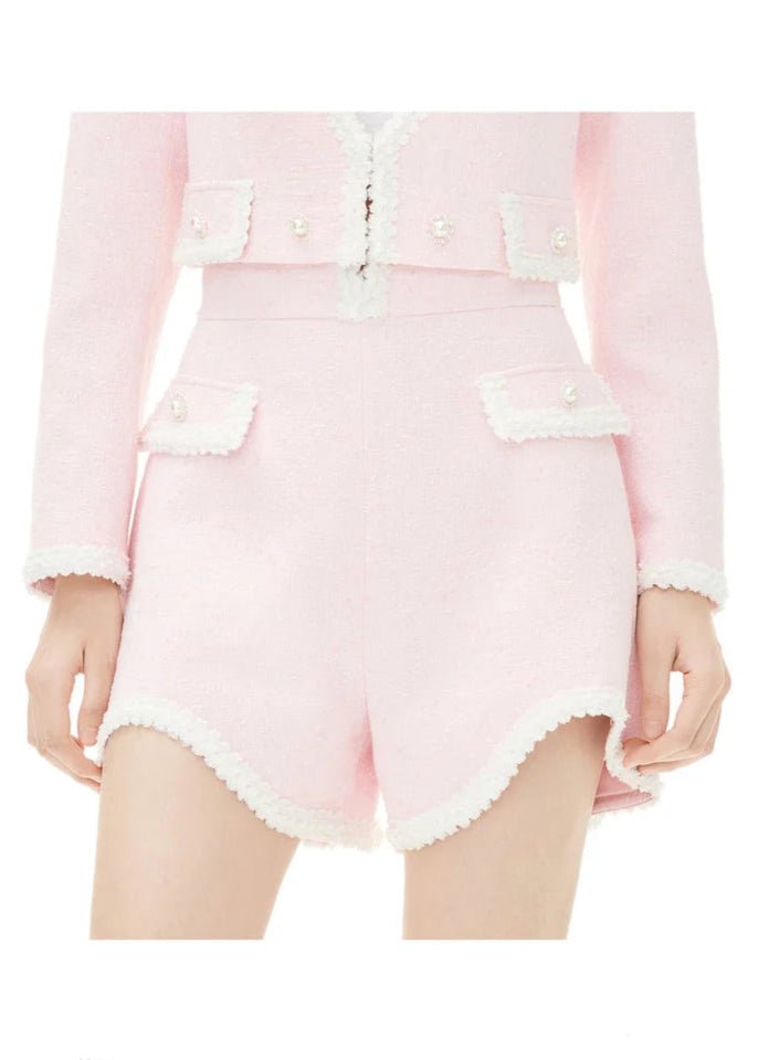 patchwork embroidered shorts skirt - Vera Lumina