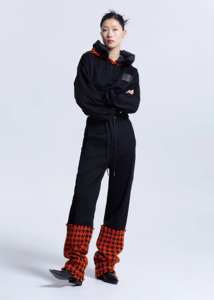 Patchwork houndstooth sweat shirt - Vera Lumina