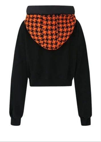 Patchwork houndstooth sweat shirt - Vera Lumina