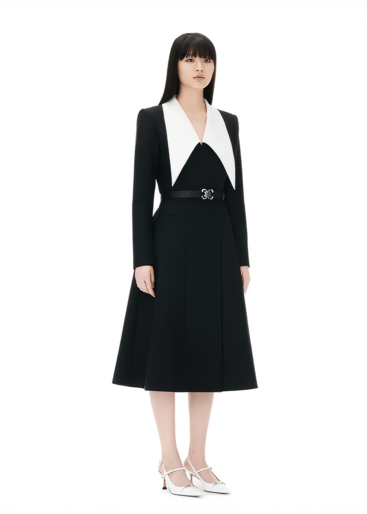 peak - necked collar dress - Vera Lumina
