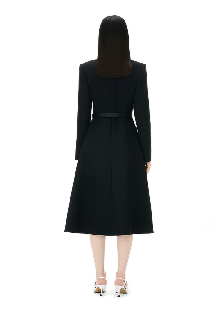 peak - necked collar dress - Vera Lumina