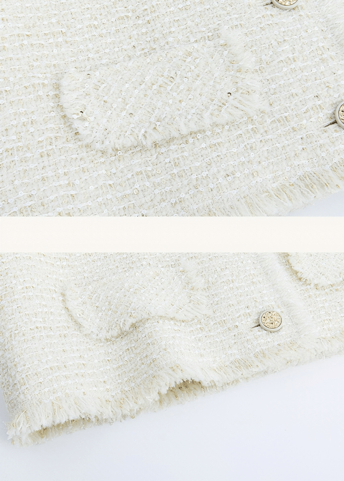 PEARL BUTTON BOUCLÉ JACKET - Vera Lumina