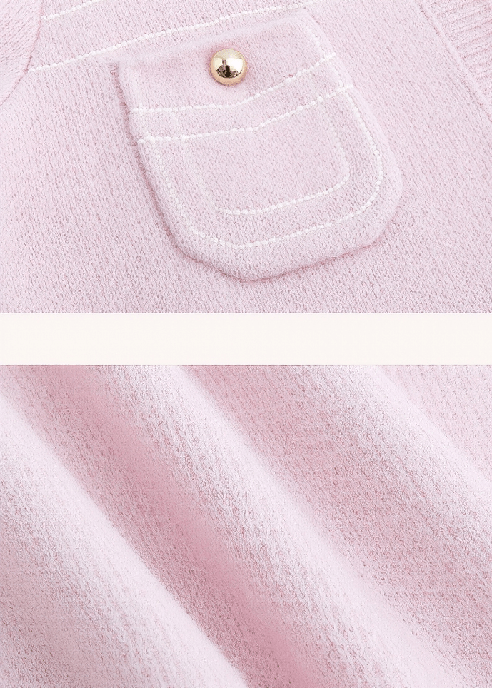 PEARL BUTTON CREW CARDIGAN - Vera Lumina