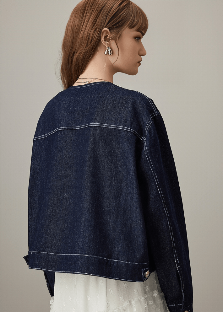 PEARL - DECORATED DENIM JACKET - Vera Lumina