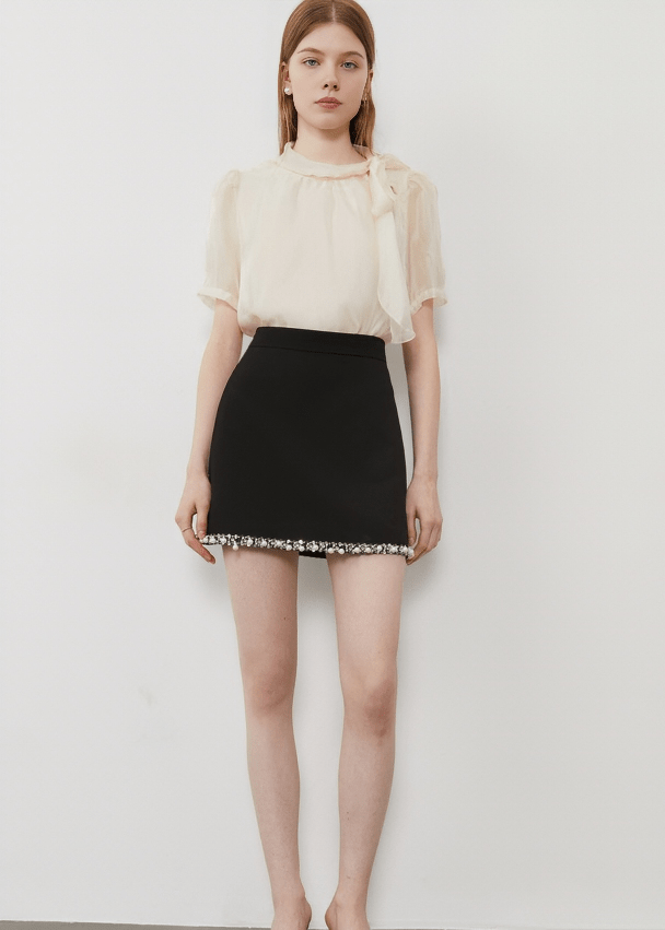 PEARL HEM MINI SKIRT - Vera Lumina