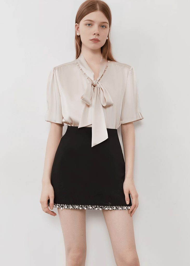 PEARL HEM MINI SKIRT - Vera Lumina