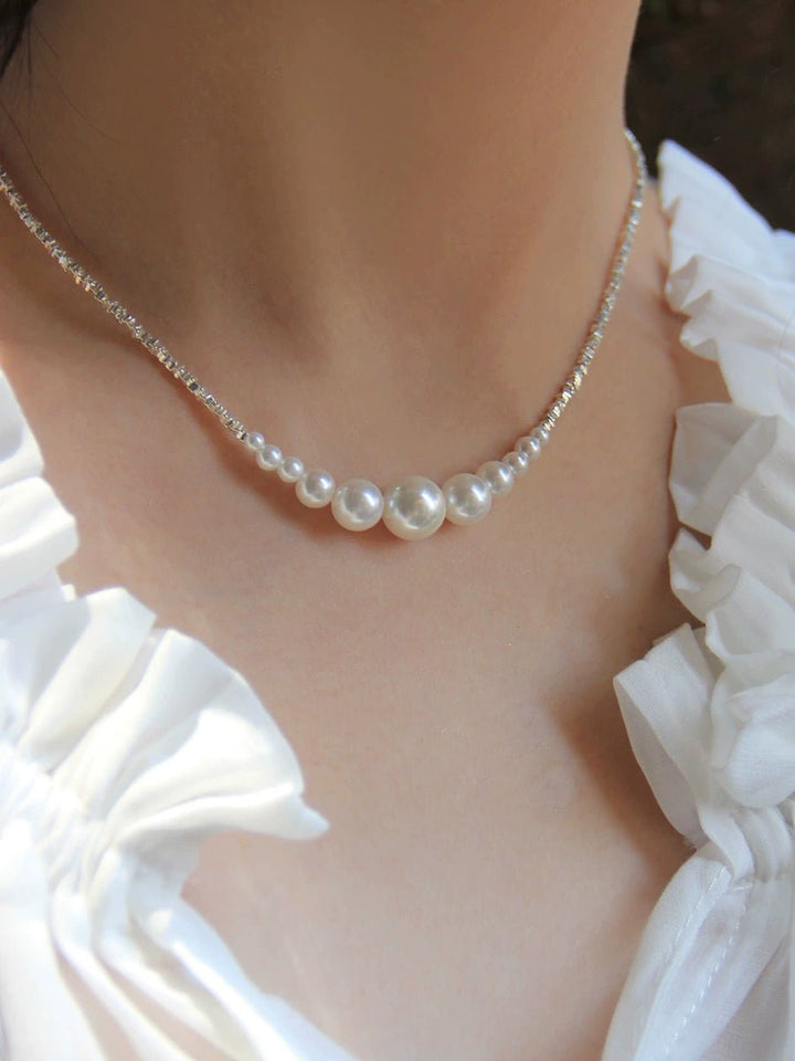 Pearl sterling necklace - Vera Lumina