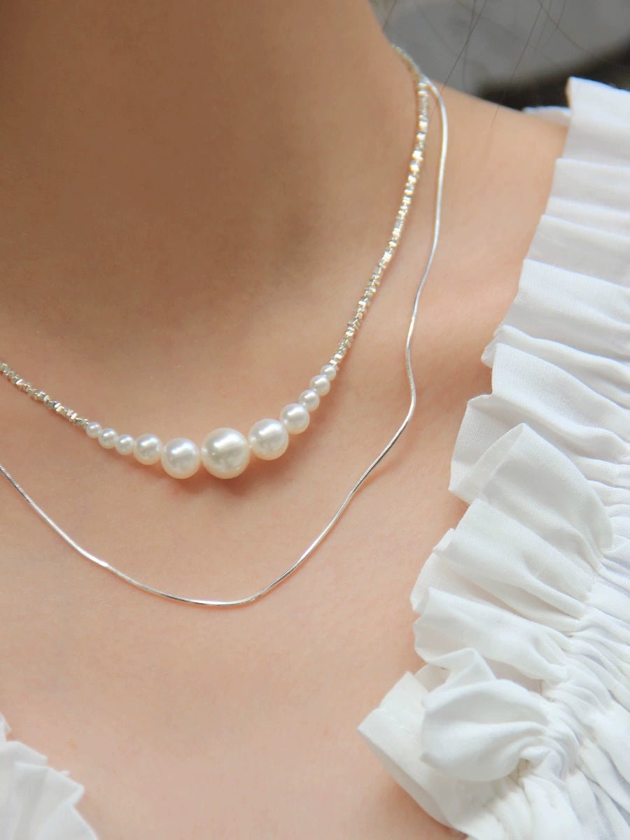 Pearl sterling necklace - Vera Lumina