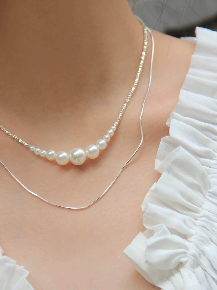 Pearl sterling necklace - Vera Lumina