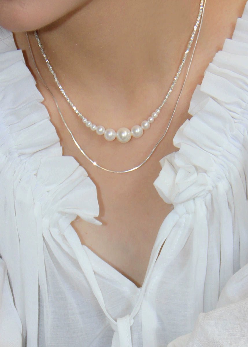 Pearl sterling necklace - Vera Lumina