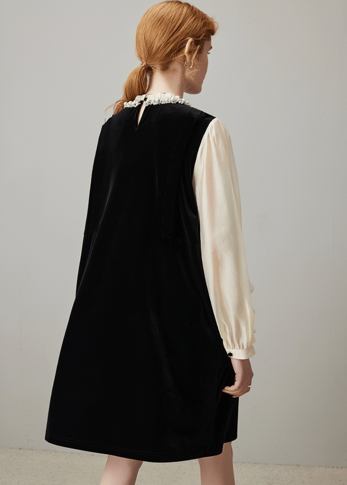 PEARL TRIM PINAFORE DRESS - Vera Lumina