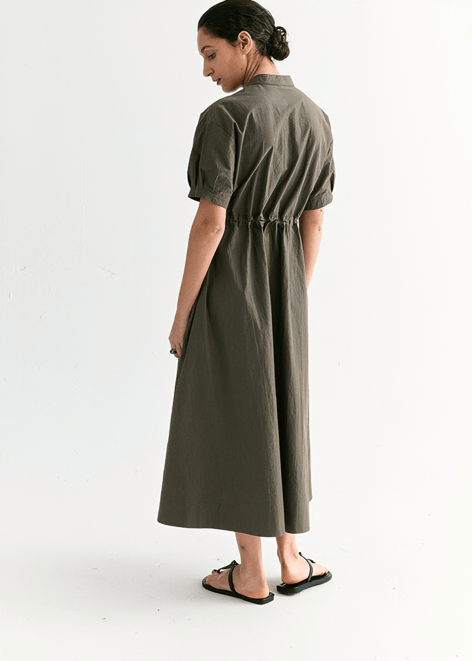 PINTUCK FRONT TIE WAIST DRESS - Vera Lumina