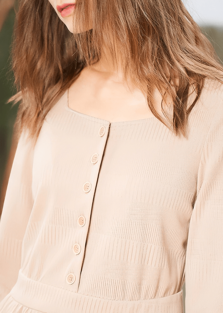 PLEATED CARDIGAN KNIT DRESS - Vera Lumina