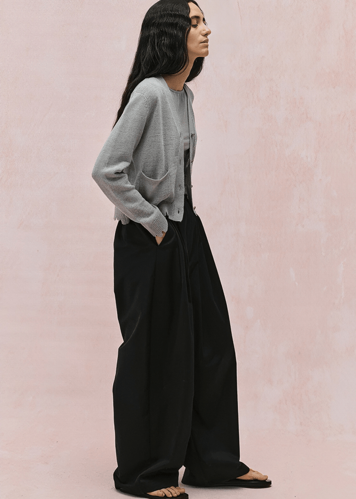 PLEATED DRAPE WIDE PANTS - Vera Lumina