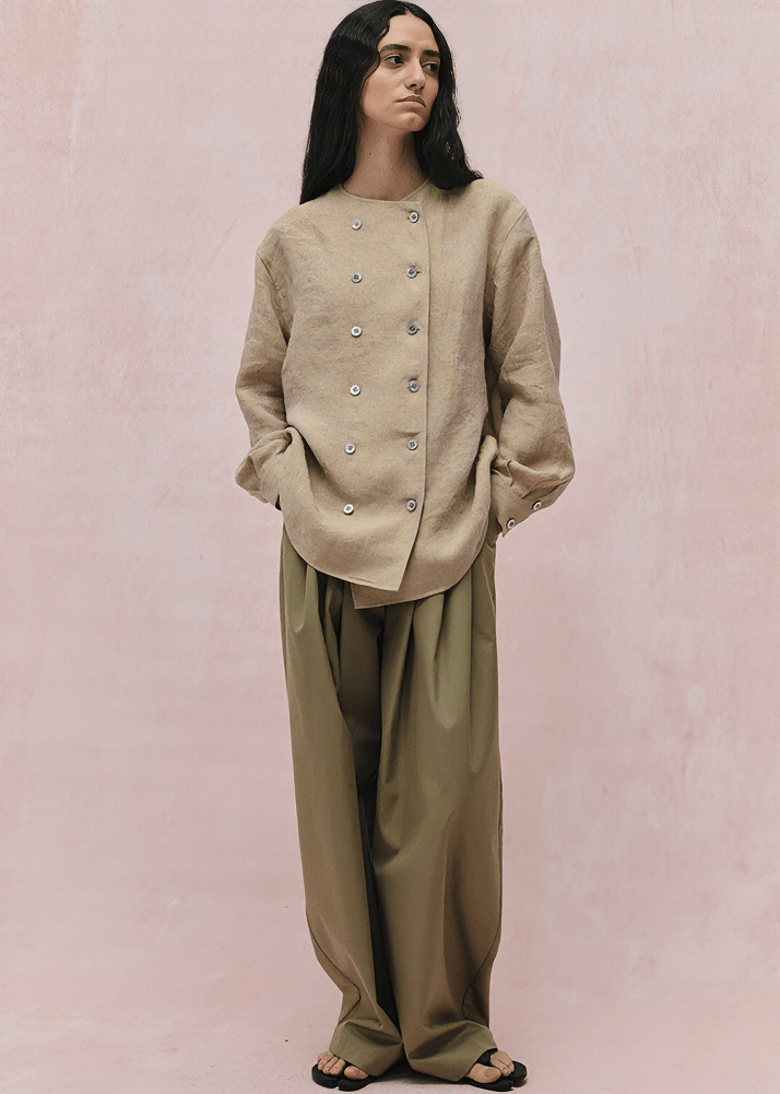 PLEATED DRAPE WIDE PANTS - Vera Lumina