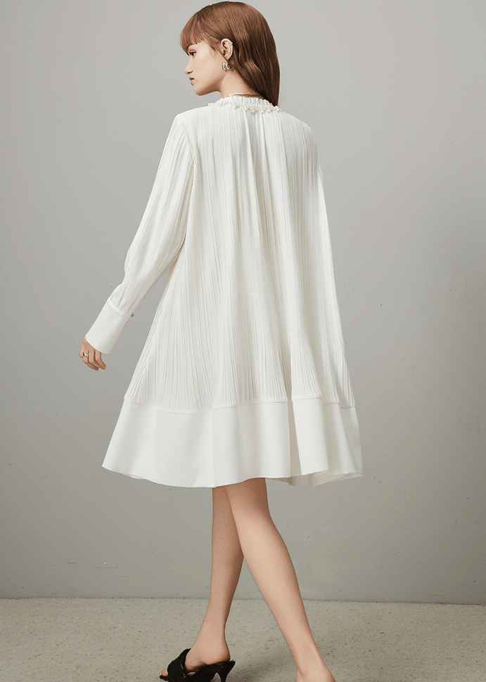 PLEATED DRAWSTRING MIDI DRESS - Vera Lumina