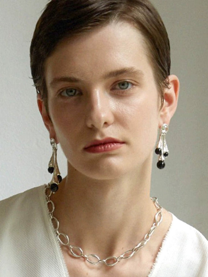 Pleated dress earrings - Vera Lumina