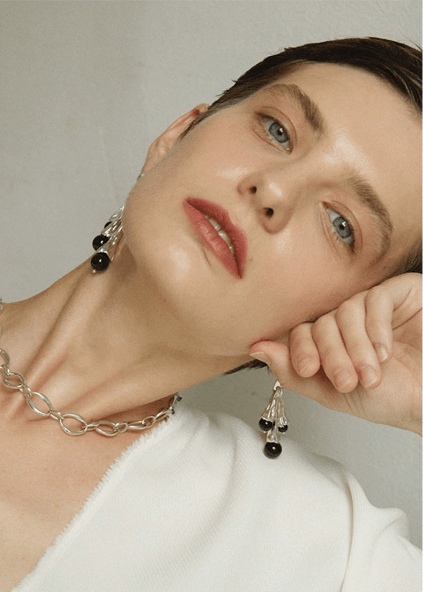 Pleated dress earrings - Vera Lumina