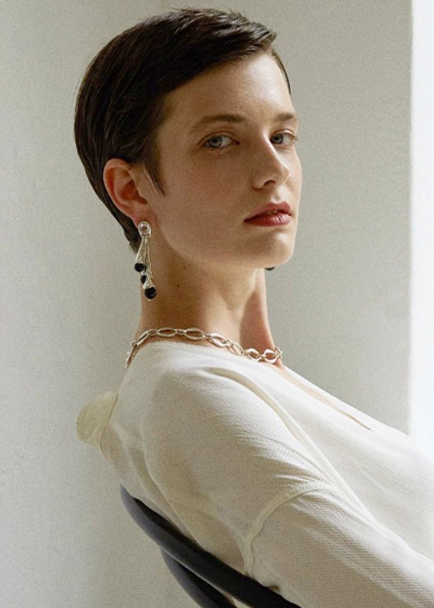 Pleated dress earrings - Vera Lumina