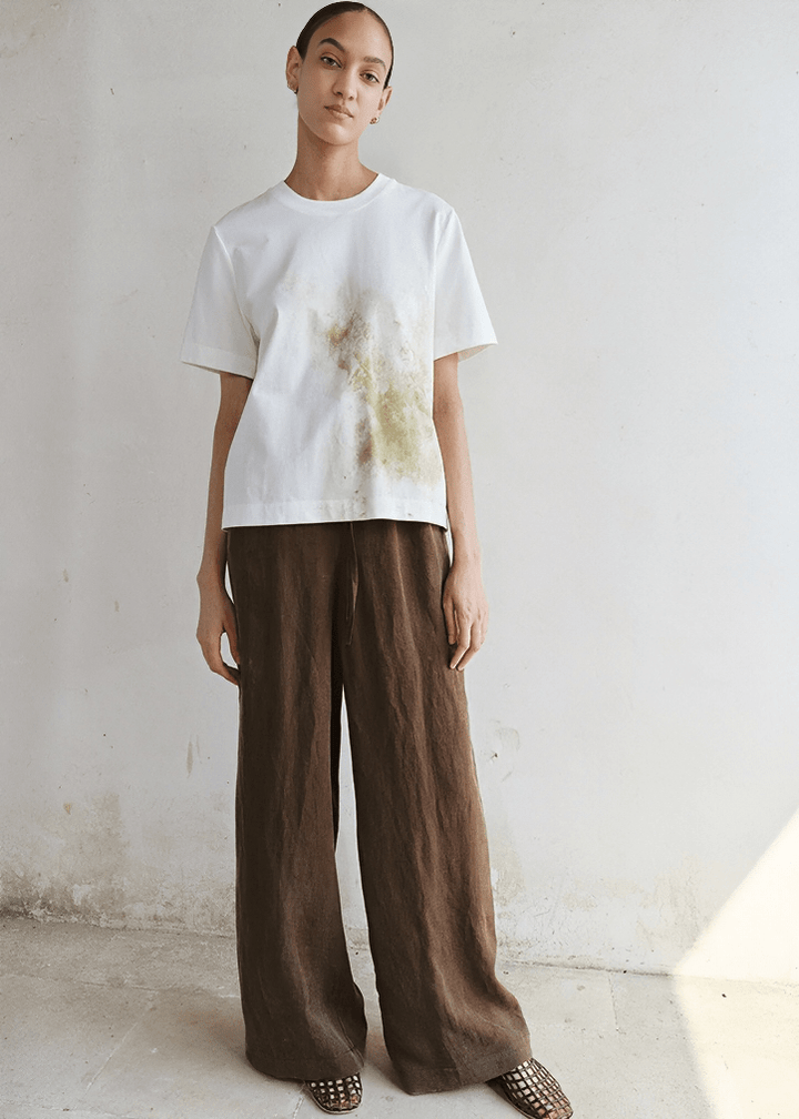 PLEATED FRONT ELASTIC WAIST TROUSERS - Vera Lumina