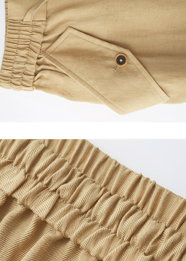 PLEATED FRONT ELASTIC WAIST TROUSERS - Vera Lumina
