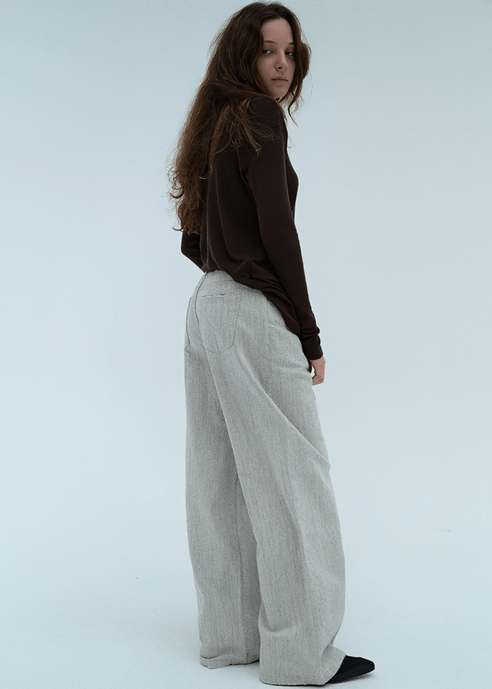 PLEATED WIDE PALAZZO PANTS - Vera Lumina